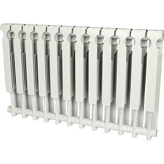 Алюминиевый радиатор 12 секций, 576х960х80, ROMMER Profi AL 500, белый RAL-1210-050012 
